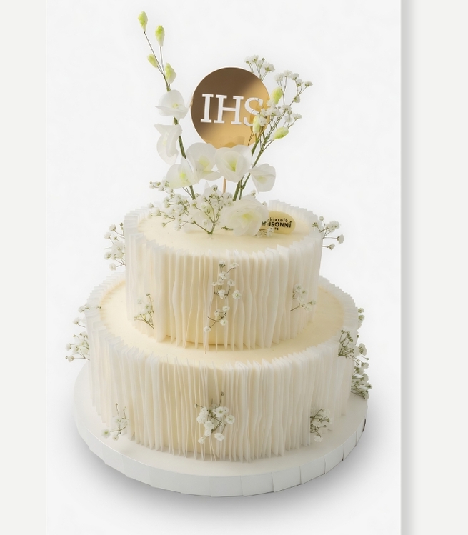 Tort komunijny harmonijka w wersji śmietanowej