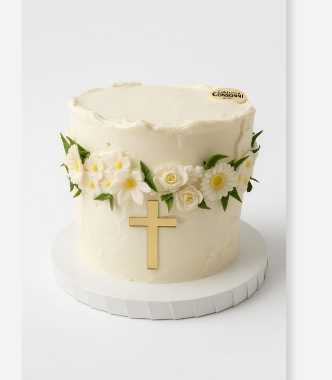Tort komunijny wianek śmietanowy